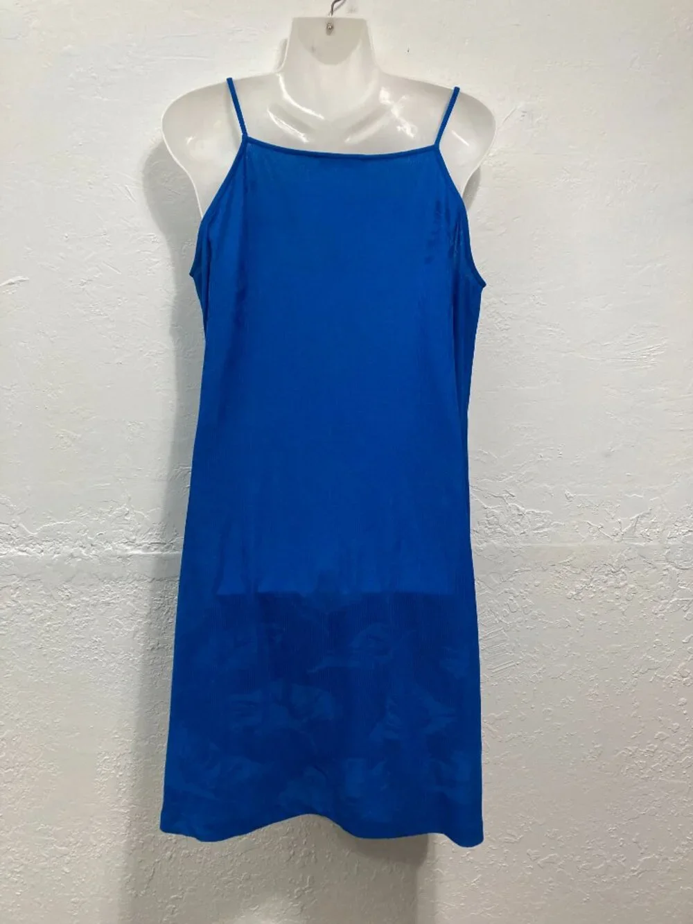 Jimmy Key Knit Pullover Mini Dress Sleeveless Kobalt Blue Minimalist Size L - Picture 2 of 11